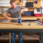 48" Adjustable Workbench,Heavy-Duty Work Table,3000 LBS Load Capacity Hardwood Workstation Outlets with Power Strips, Drawers and Wheels,for Workshop, Garage