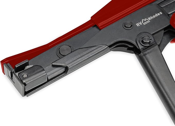 42710 Zip Tie Gun/Cable Tie Install Tool, Adjustable Tension with Built-In Cutter, for Nylon Ties up to 1/4”- Red