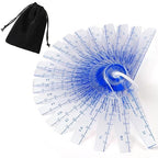 1 Set Plastic Feeler Gauge 0.05mm to 3mm Metric Gap 21 in 1 Measurement Tool 21 Leaf with Black Velvet Storage Bag for Automobiles, Electronics Industry Measuring Gap