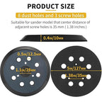 1 Pack 5" 8 Hole Hook & Loop Replacement Sander Pads Compatible with Makita Orbital Sander BO5010 BO5030K BO5031K BO5041K, Replacement Parts #743081-8/743051-7 (3 Screw Holes Sander Pads