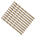 Drill Bit, #20 Cutting Diameter, 4341 HSS Gold Finish 135° Cutting Angle Number Jobber Bits - (Applications: for Drilling Soft Metal Plastic Wood), 10-Pieces