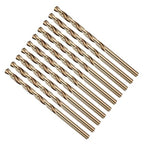 Drill Bit, #20 Cutting Diameter, 4341 HSS Gold Finish 135° Cutting Angle Number Jobber Bits - (Applications: for Drilling Soft Metal Plastic Wood), 10-Pieces