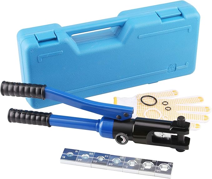 LICHAMP Hydraulic Cable Lug Tool, 6 AWG to 4/0 AWG Battery Cable Crimping Tool WIRE Terminal Crimper Set, 1202BL