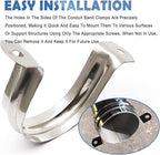 Nge 2.5inch Rigid Pipe Strap Clamp-Two Hole Strap-U Bracket Tube Clip-Stainless Steel Heavy Duty Pipe Fasten Holder-Secures Conduit,10Pcs(76mm)