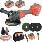 20V Cordless Angle Grinder - High - Power 8500RPM, 4.0Ah Battery, 3 - Speed Adjustable, with 4-1/2" Grinding Discs & Other Accessories & Tool Bag - Works on Metals, Woods, Plastics