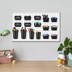 64 Pieces Pegboard Bins Pegboard Cups with Hooks and Loops Peg Hooks Assortment Organizer Accessory for Organizing Accessories Tools Storage Office Workshop Garage Workbench (Black)