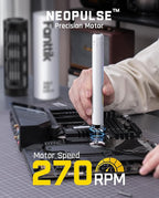 Fanttik E2 Ultra Mini Electric Screwdriver, Cordless Screwdriver, Max 0.6N.m, 50 Magnetic Bits, 5/32'' Hex, Magnetic Storage, Repair Tool for Electronics, Camera, Laptop, and PC Build (White)