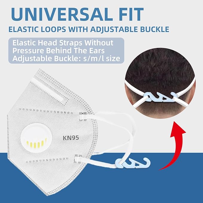 Dust Masks 20PCS, 7 Layers Filter Cover Against PM2.5 Sport Face Mask with One Breathing Valves