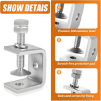 1-3/16 Inch C Clamps, 2 Pack 304 Stainless Steel C Clamps for Woodworking and Welding,Stable Wide Jaw Opening Tiger Clamp for Construction Household Mount(30mm)