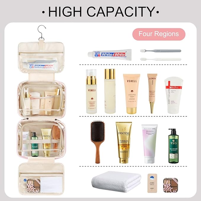 TOPEAST Travel Toiletry Bag Initial Makeup Bag for Teen Girls - Birthday Gifts for 7 8 9 10 11 12 13 14 15 16 17 18 Year Old Girls, Teen Girl Gifts Trendy Stuff - Letter R, Purple