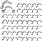 100 Pcs PVC Pipe Straps 1/2 Inch, Plastic Conduit Clamp Pipe, 2 Holes Heavy Duty U Clamps for 1/2 inch PVC Pipe Conduit Cables Hose