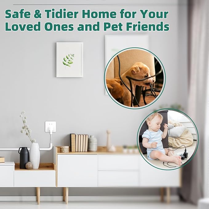 Cord Hider Raceway Kit, 118 inch Wall Cable Hider for 1-2 Cable, Silicone Material Hiding Wall Mount TV Powers Cords in Home Office, W0.75 H0.5in White