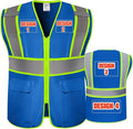 BeautyWill Custom Safety Vest Customized Logo Class 2 High Visibility Reflective Vest with Pockets Construction workwear