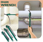 Lasnten 3 Pcs Large Reversible Chain Oil Filter Wrench with 12 16 9 Inch Chain Wrench Adjustable Heavy Duty Carbon Steel Sturdy Pipe Fitting Tool Spanner for Ratcheting Universal(Green)