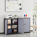 SISESOL Small Metal Cabinet with Shelves,36 inch Garage Storage Cabinet with Lock,Gray Metal Storage Cabinets with Locking Doors,Small Steel Lockable Cabinets for Home,Office,Shop,Garage