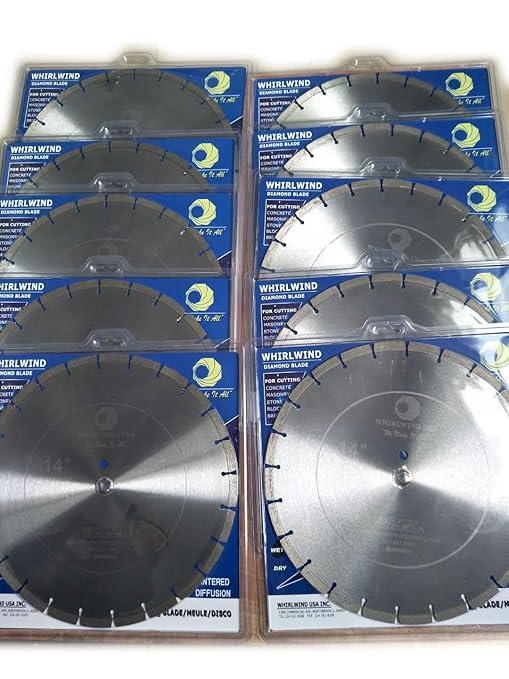 (10 Pack) 14 Inch Diamond Concrete Blade Dry or Wet Cutting Saw Blades for Masonry Brick Block Concrete Stone(14"-10PCS)