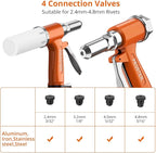 Proster Pneumatic Tool Air Riveter - 3097lbf Pulling Pneumatic Rivet Gun, 6-8KG/C2 Heavy-Duty Air Pop Riveter for 3/32", 1/8", 5/32", 3/16" Capacity