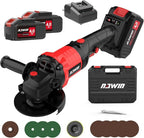 NAWIN 20V-cordless angle grinder 4-1/2'' cut off tool 2×4.0Ah Batteries & Charger,Max Brushless Motor 9000 RPM for Cutting, Grinding,Polishing（angle grinder variable speed）