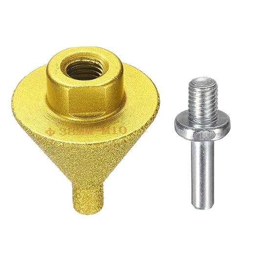 HARFINGTON Diamond Beveling Chamfer Bits 0-1.5" Dia M10 Thread Cone Bit with Adapter, Countersink Drill Bit to Enlarge Holes for Porcelain Tile, Marble, Ceramic, Glass, Stones