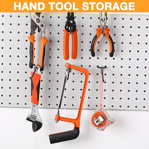 Shimeyao 100 Pcs Peg Board Shelving Hooks Stainless Steel Hanging Board Pegs Wall Display Hooks Bulk for 1/8 1/4 Garage Storage Organizer Accessories(8 Inch,Black)