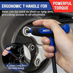 XOOL 14PCS T Handle Allen Wrench Set, Metric & SAE Hex Key Set, Long Arm Hex Key Wrench Set with Portable Organizer