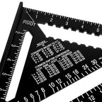 Beslands Aluminum 12-inch Rafter Square Carpenter Measuring Layout Tool Alloy Metal Triangle Ruler Imperial Protractor for Woodworking and Carpentry