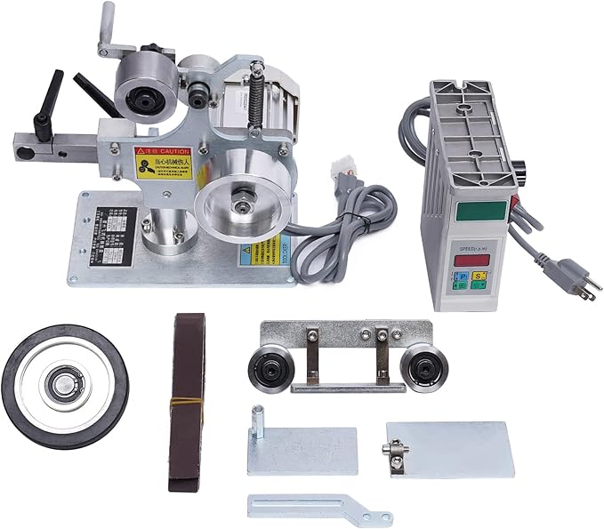 Belt Sander Electric Sanding Polishing Grinding Machine Vertical & Horizontal Use Woodworking Bench Sander Speed | Rotating Angle Adjustable for Metal Processing Jewelry Making Acrylic Polishing