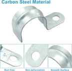 Biaungdo 30 Pcs M32 Rigid Pipe Strap, 1-1/4 Inch Zinc Plated Steel One Hole Strap Bracket Pipe Clamps Heavy Duty Conduit Clamps Tension Tube Clip Cable Clamp Hanger for Conduit, Pipe Fixing