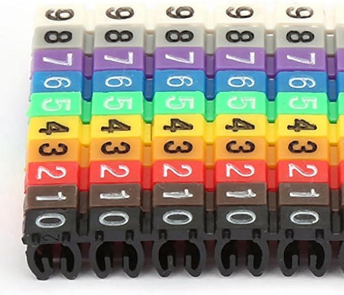 Colorful Wire Number Tube Cable Marker Digital Number Label Tube (100PCS KCM-2.5MM 2.5 Square)