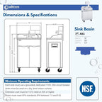 Ozark River Portable Sinks, Titan PRO 1 White, Outdoor Portable Sink with Hot Water, Mobile Self Contained Sink with Water Tanks and Wheels, Portable Outdoor Hand Washing Sink Station