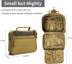 VELVEBAG Mens Toiletry Travel Bag Hanging Toiletry Bag for Toiletry Bag Shaving Bag for Men Travel for Cosmetic,Toiletries,Accessories Khaki