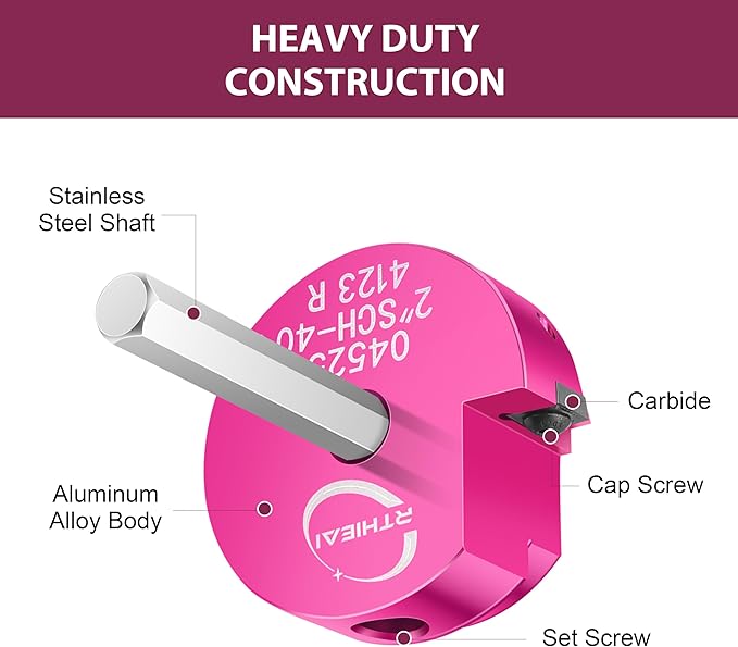 2 Inch PVC Pipe Reamer, PVC Fitting Saver, Plastic Pipe Fitting Reamer Socket Saver Plumbing Tool for Schedule 40 CPVC ABS Hub, with 3/8-Inch Hex Shaft, Fits Standard 1/2" Drills