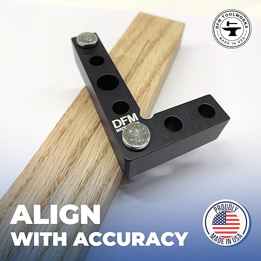 Small Square and Center Finder - Made in USA Versatile Woodworking Tool with 11/32" Center Marking Hole for Larger Pencils, Carpenter Tool for Accurate Line Transfers (Green)