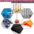 PVC Fitting Saver 3/4 Inch, PVC Pipe Reamer Socket Saver with Triple Blade & 1/4-Inch Hex Shaft,Plastic Pipe Fitting Reamer for Plumbing Sch.40 CPVC ABS Socket Hub, Fit Standard 1/2" Drills