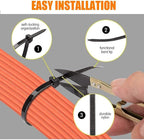 Black Zip Ties 500 Pcs,TDEBSSY 4.8mm Wide 20in Long 70lb Heavy Duty Cable Ties Self Locking Nylon Zip Ties UV Resistant Strong Wire Ties with 32 kg Tensile Strength (20in/70lbs)