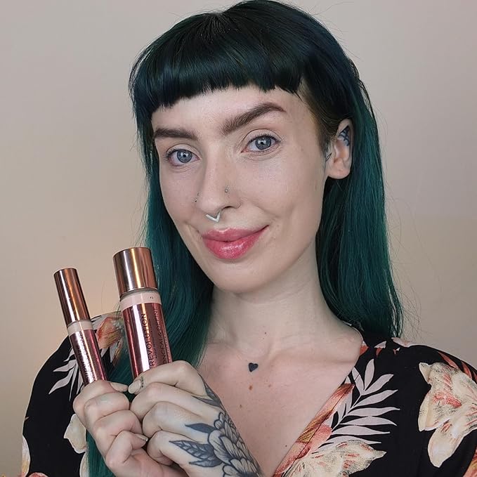 Revolution Beauty, Conceal & Define Foundation, Full Coverage, Long-Lasting Matte Finish, Vegan & Cruelty Free, F8 Light to Medium Skin Tones, 0.8 Fl.Oz.-VeraVaultWomen