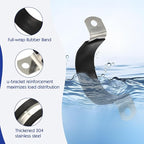 10PCS Reinforced Rigid Pipe Strap Clamp 2 Inch Conduit Clamp with Rubber Straps, Pipe Brackets for Mounting 2 Hole U Clamps Brackets Strap Hanger Tube Tension Clips Heavy Duty