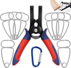 PLANEKO 10PCS Miter Spring Clamps Kit for Woodworking Wood Trim Picture Frames Moldings with 8PCS Miter Clamps 1PC Spring Loaded Pliers 1PC Carabiner Wood Frame Tool Crown Molding Tools