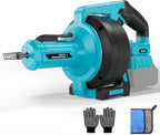 Ecarke Cordless Drain Auger 25Ft Compatible with Makita 18V Battery: 610 RPM Electric Plumbing Snake Drain Auger Spiral Machine, Powerful Drain Cleaner With Towel & Gloves for Kitchen,Sewer(Tool Only)
