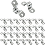 Hordion 30Pcs 5/8" Two Hole Strap U Bracket, M16 Rigid Pipe Strap Stainless Steel Conduit Clamp for Fixing Pipe