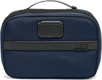 TUMI - Alpha Split Travel Kit - Compact Toiletry Bag for Men & Women - Features Removable Leather Handle & 3 Zip Pockets - Navy