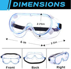 Yunsailing 30 Pack Protective Safety Goggles Clear Lab Over Glasses Anti Fog Eye Protection Goggles for Men Women(Clear Blue)