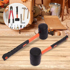 4 PCS 27 OZ Rubber Mallet, Rubber Hammer Head, Rubber Mallet Set With Black-Orange Fiberglass Handle Perfect For Wood, Metal, Plastic, Glass, And Ceramics. By GENHAKON