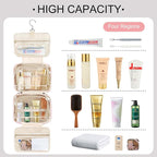 TOPEAST Hanging Toiletry Bag for Women - Portable Makeup and Travel Bag, Cruise Ship Essentials - Letter B