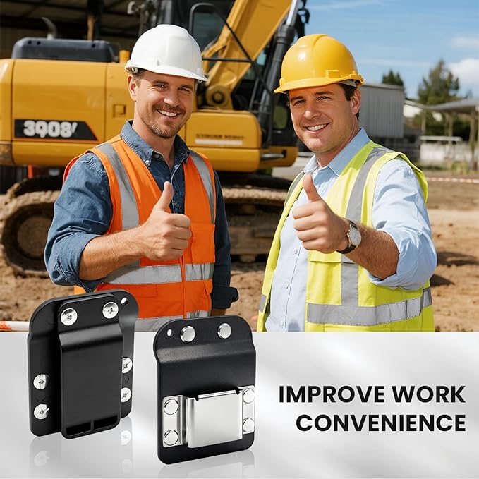 1 Pcs Drill Holder for Tool Belt, Tape Measure Holder with Metal Clip, 2 in Belt Hook Holster for Cordless Drill, Impact Driver, Measuring Tape, Tool Accessories