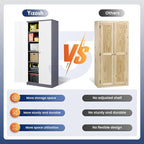 Yizosh Metal Storage Cabinet with 2 Locking Doors and 5 Adjustable Shelves, 72" Garage Storage Cabinet Steel Lockable for Office,Home,Garage