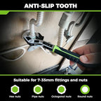 Multi-function Adjustable Pipe Wrench Set, 2-Piece, Quick Self-Adjusting, Power Grip for 7-35mm Nuts, Pipes Use，Chromium Vanadium Steel