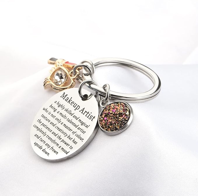 Makeup Artist Keychain Esthetician Gift Beauty Salon Jewelry for Woman Girl Beautician Gift for Makeup Lover-VeraVaultWomen