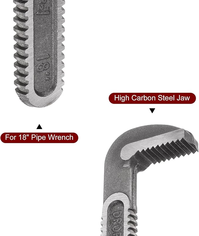 HARFINGTON Pipe Wrench Hook Jaw 18" Plumbing Wrench Replacement Jaws Carbon Steel for 18" Adjustable Wrench