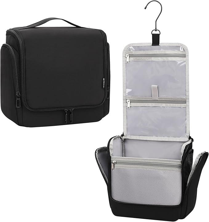 Relavel Hanging Toiletry Bag for Men and Women, Travel Toiletries Bag Water-resistant Large Makeup Cosmetic Organizer Storage, Shaving Dopp Kit Shower Bathroom Hygiene Bags, Carry-on Travel Essentials